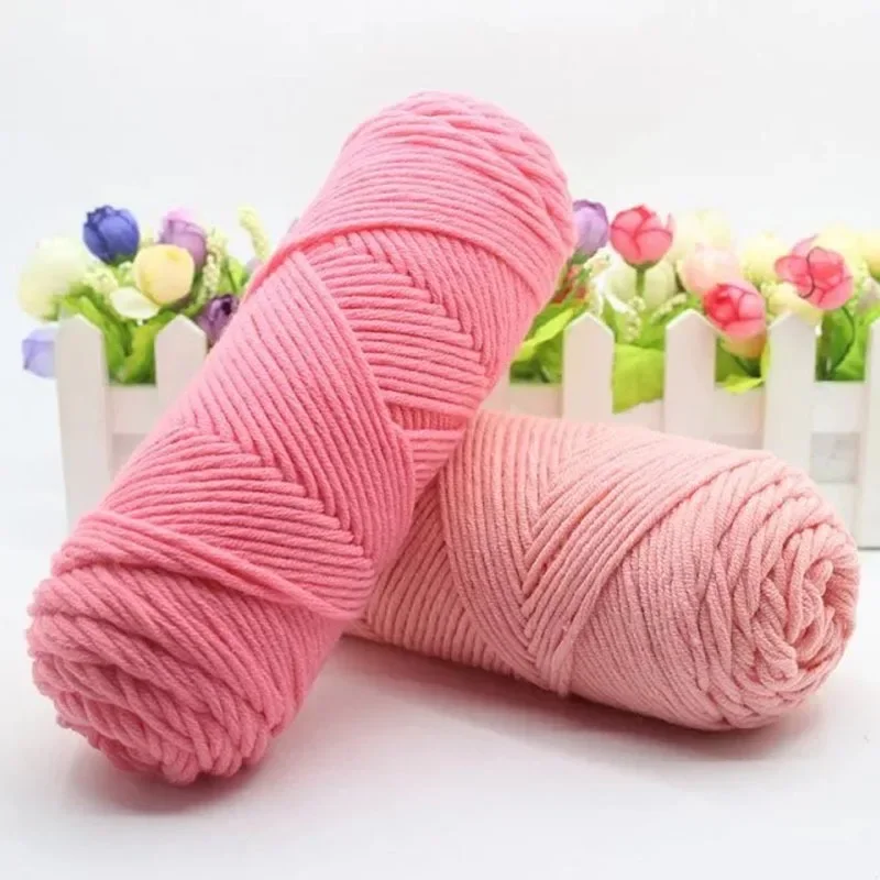 

3pcs Cotton Yarn Hat Scarf Coat DIY Yarn 8-strand Milk Cotton Medium Thick Crochet Thread Handmade Knitted Stick Needle Yarn