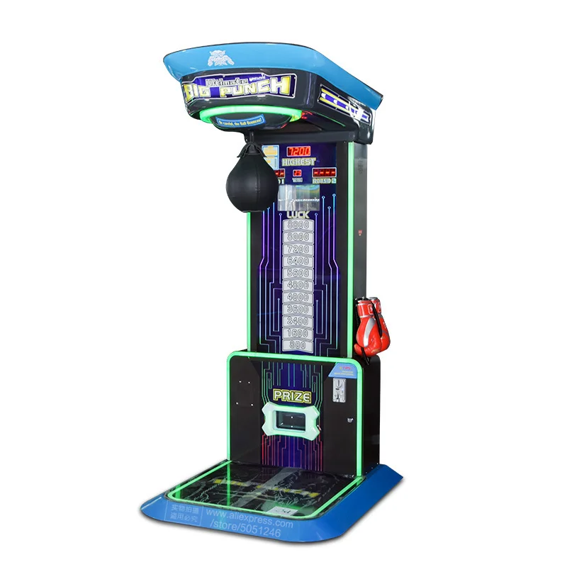 Coin Operated Boxing Big Punch Machine Indoor Game Room Adults Hitting Hammer Prize Tickets Redemption Amusement Arcade Machine