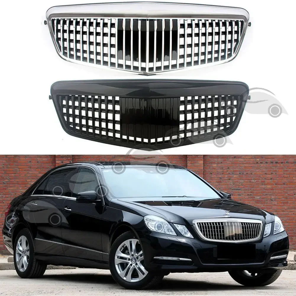 Front Racing Facelift Bumper Grill Upper Grille Cover For Mercedes-Benz W212 E-Class 2009-2013 Maybach Style