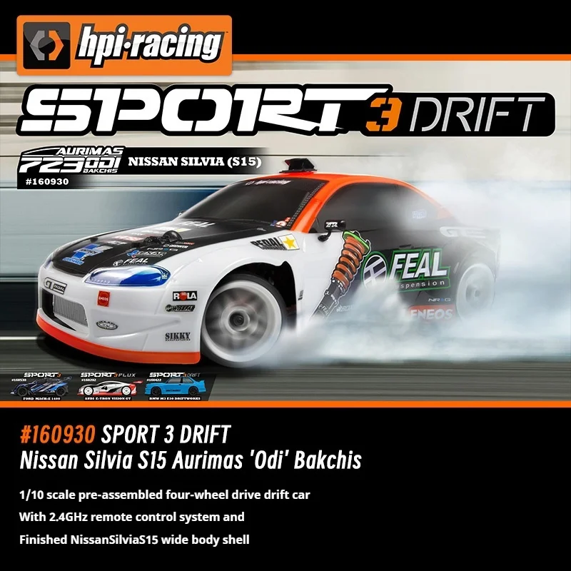 HPI Sport 3 Drift 1:10 Simulation Nissan Silvia S15 Odi Fernbedienung Elektro Limited Edition Allradantrieb Drift Car RTR