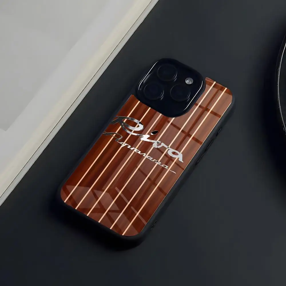Luxuriöse R-RIVA Yacht Marken-Handyhülle für iPhone 17 Pro Max 16 15 14 13 11 Pro Max Plus Glas-Handyhülle