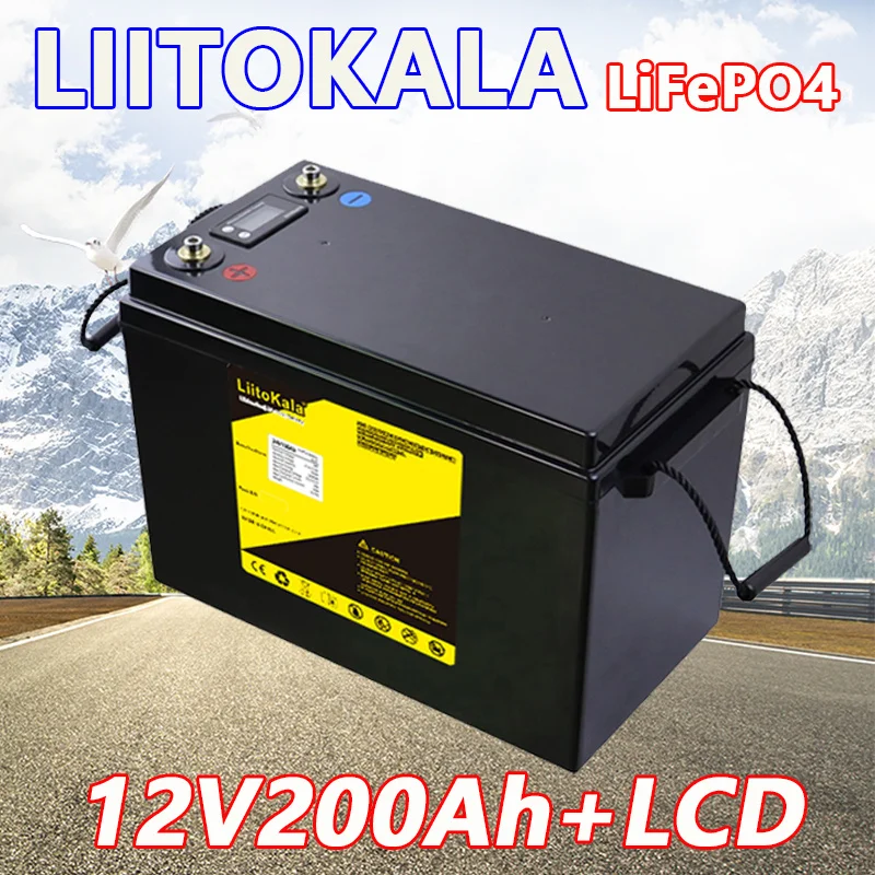 LiitoKala 12V 200Ah LiFePO4 Battery Lithium Power Batteries For 12.8V RV Campers Golf Cart Off-Road Off-grid Solar Wind