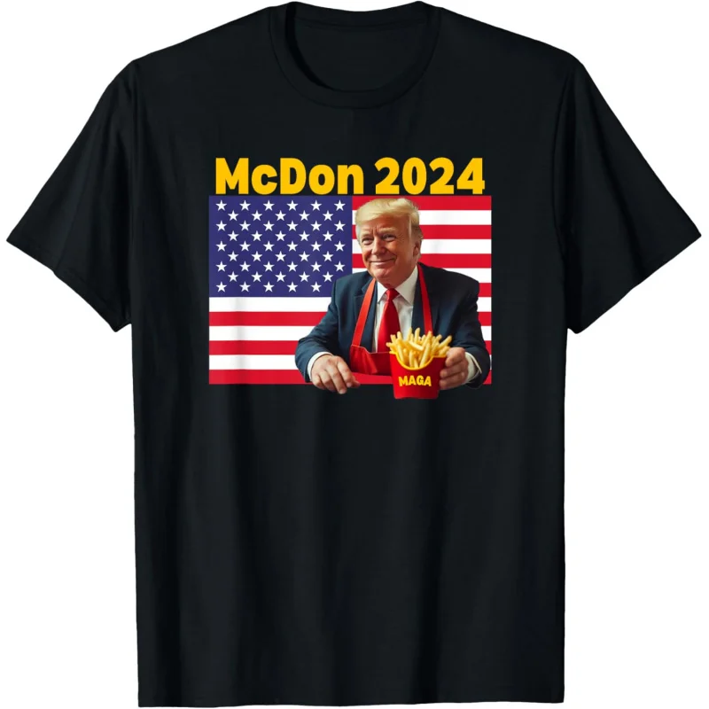 

McDon 2024 Funny Donald Trump French Fry Cooking Fries T-Shirt for Both Men and Women