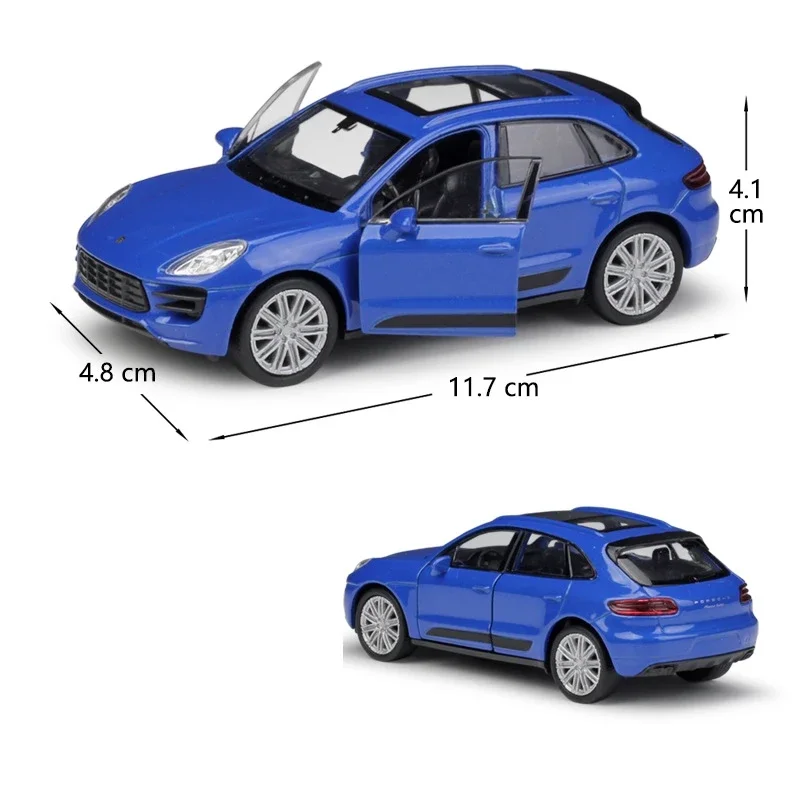 1/36 Porsche Macan SUV Toy Car Model For Children 5'' RMZ CiTY Diecast Sport Miniature Pull Back Collection Gift For Kid Boy