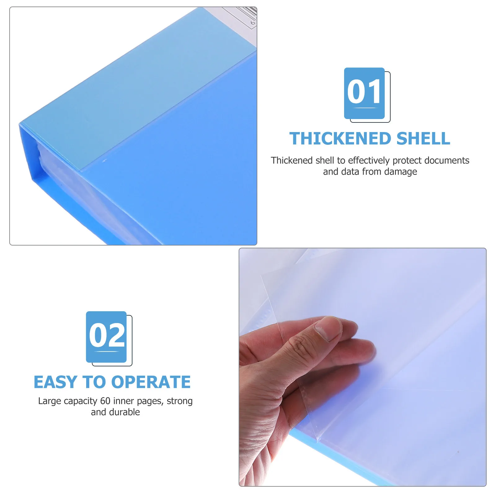 Large Capacity A4 File Holder Inner Transparent Document Organizer Portable Paper Folder For School Office Exam Files