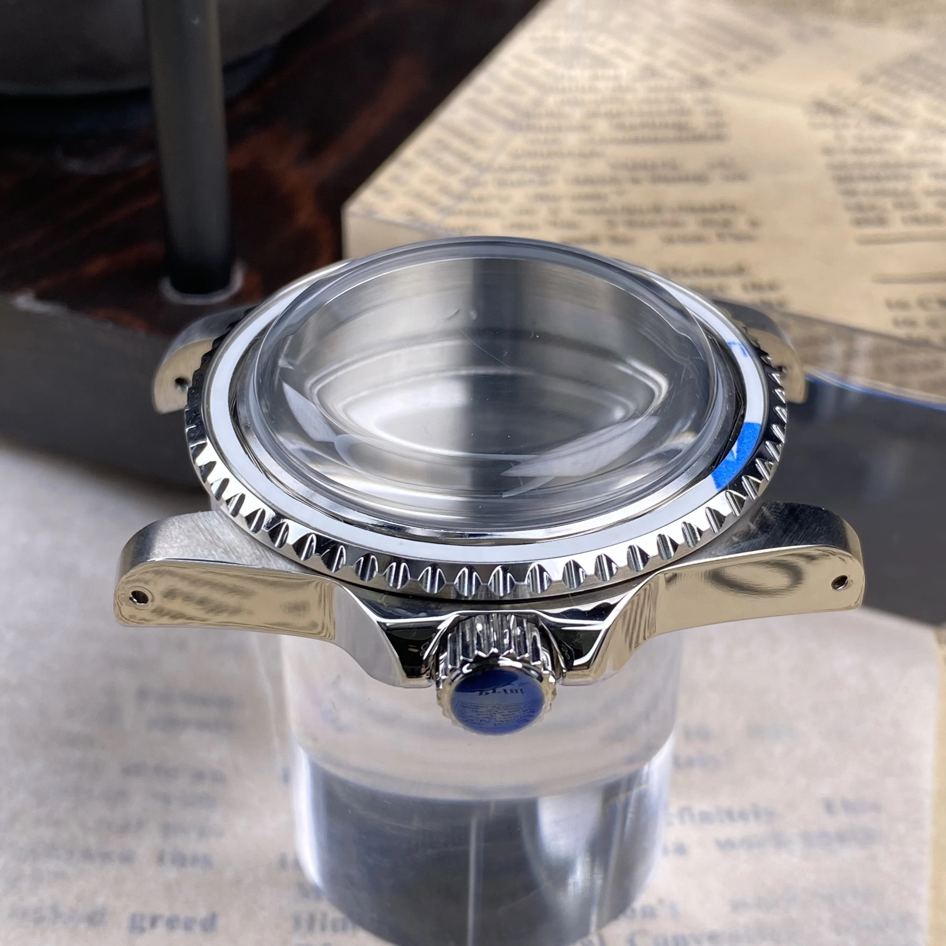 NH35 серебристый ретро акриловый объектив увеличительный корпус из нержавеющей стали подходит для nh34 nh35 nh36 аксессуары для механизмов корпус часов