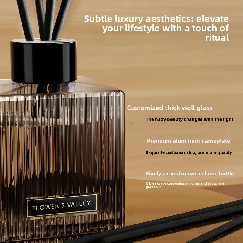 مجموعة ناشرات القصب المموجة العتيقة 200 مل لغرفة نوم الفندق، عطر منزلي طويل الأمد مع أعواد الروطان، هواء ممتاز بدون لهب #4