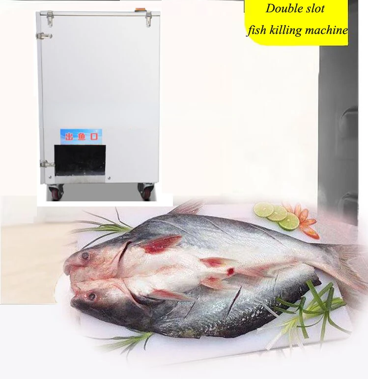 1500W Automatic Double Slot Fish Killing Machine 220V/380V Scraping Scale And Gutting Fish Fish Processing Device XZ-017