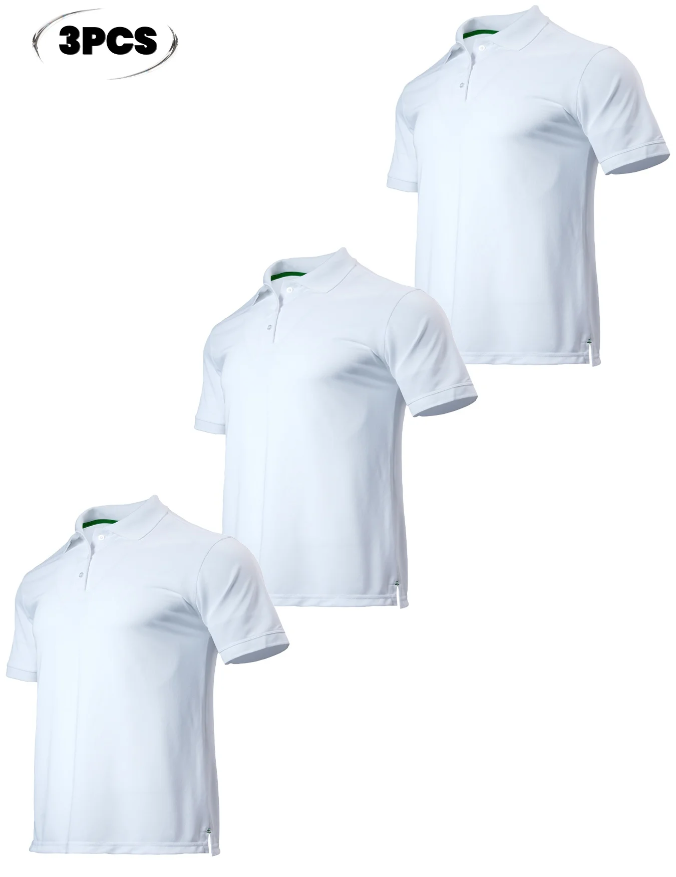 

3-piece men's mosquito proof quick drying golf shirt moisture wicking knitted fabric summer solid color lightweight top
