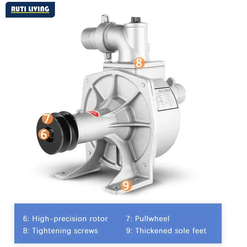 Drag Pump Aluminum Pump High Pressure Self-Priming Head Pump Pulley Small Agricultural Irrigation Household Pull