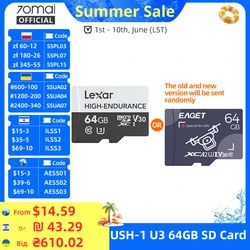 HIGH-ENDURANCE-Carte Micro SD 64 Go 128 Go USH-3 TF, pour 70mai 4K Dash Cam Abarding 70mai A800S Lexar ou EAGET, envoyée au hasard