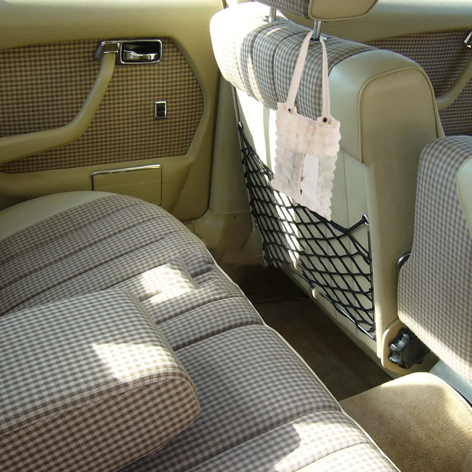 

Car Tissue Box Paper Towel Holder Back Seat Headrest Hanging White Cute Napkin for Travel
