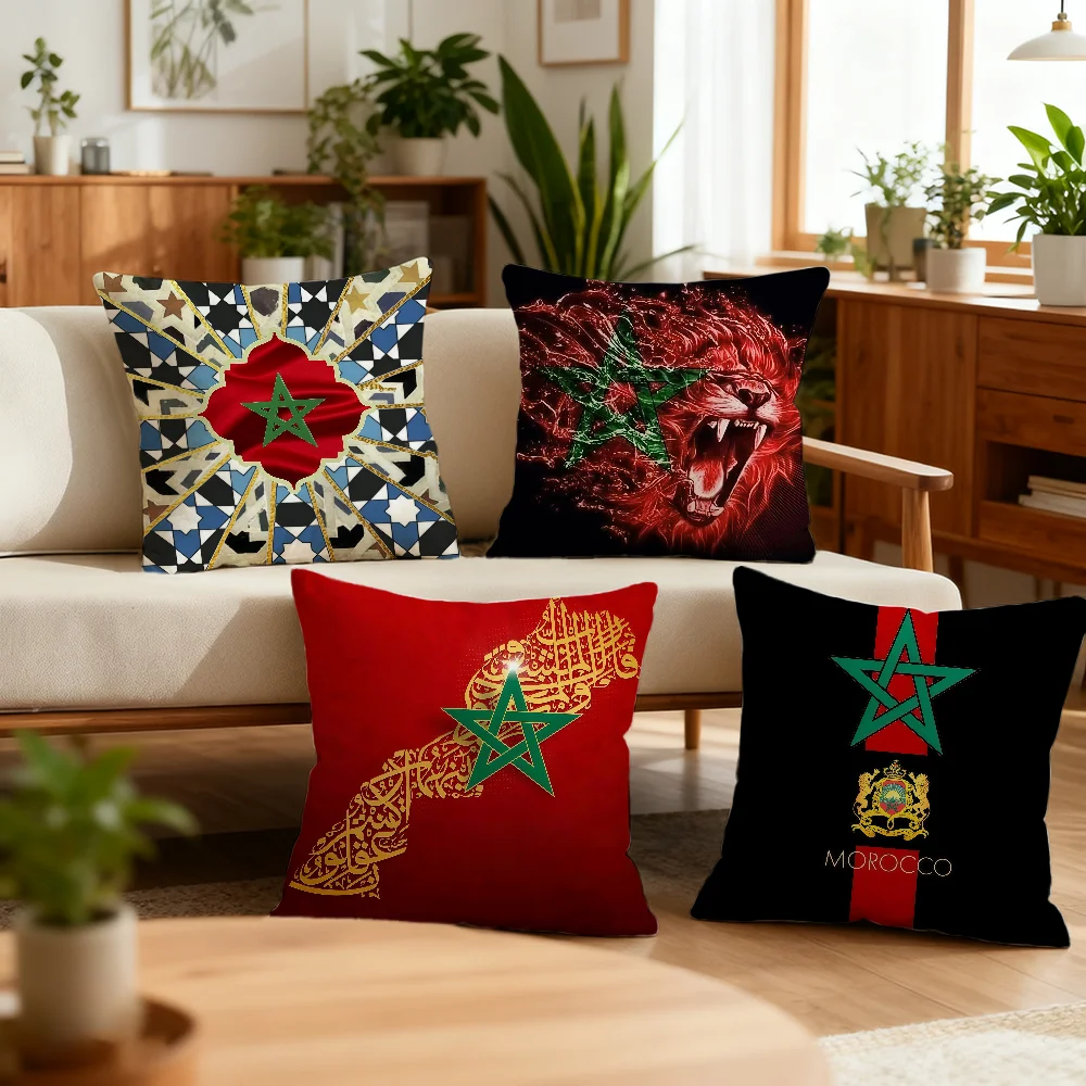 M-Morocco Flag Map Cushion Cover Decoration Room Shop Car Best Home Office Coffee Pillow Sofa Printing Nordic Simplicity Hit