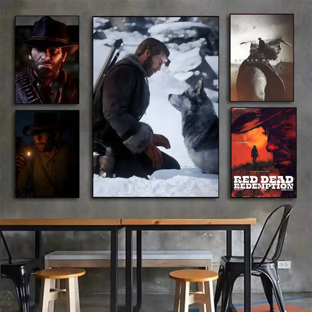 A-Arthur M-Morgan Game Poster Canvas Painting Art Modern Home Living Room Bedroom Bar Aesthetics Decoration Wall Art Gift