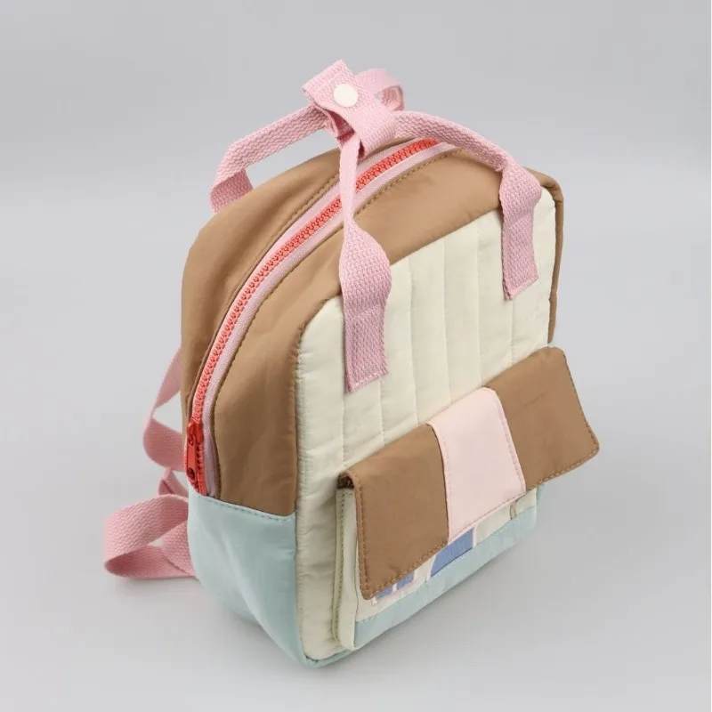 Tree House Embroidered Parent-Child Outing Patchwork Color-Block Backpack for Boys and Girls, Korean-Style Lightweight Handbag image 4