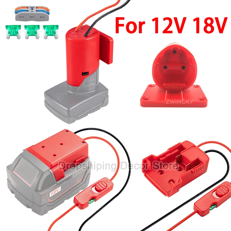 

Power Wheel Battery Adapter for Milwaukee 12V 18V Battery Adapter Converter With 14Awg Wire Fuses & Wire Terminals for Milwaukee