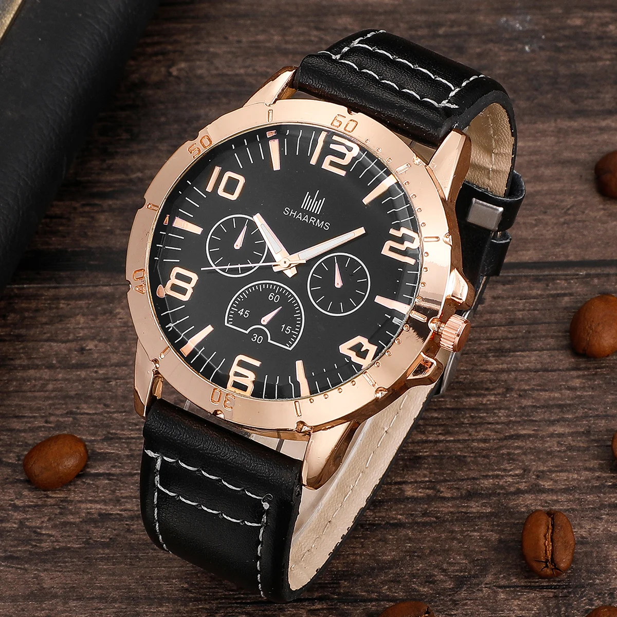 Conjunto de reloj para hombre, cartera y cinturón, regalo para el Día del Padre, regalo de cumpleaños, 3 unids/set, correa de PU bonita para papá y novio B99