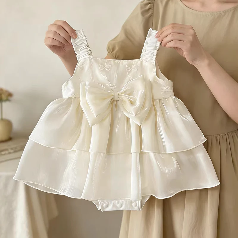 2026 New Summer 0-24M Children Clothes Toddler Baby Girls Jumpsuit Sleeveless cotton splicing Infant Baby Girls Bodysuits 5