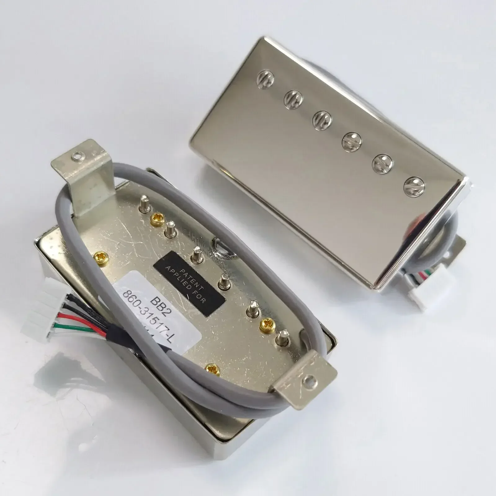 Alnico V Guitar Humbucker Pickups BB1&BB2 Series PAF Neck and Bridge Set Chrome with Wiring Harness 2V1T/2V2T for LP Guitars