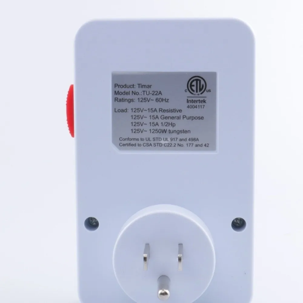 2/3-Pin Plug Energy Saving Timer Socket 15 Minutes Intervals High Power Support Timer Plug Energy Efficient