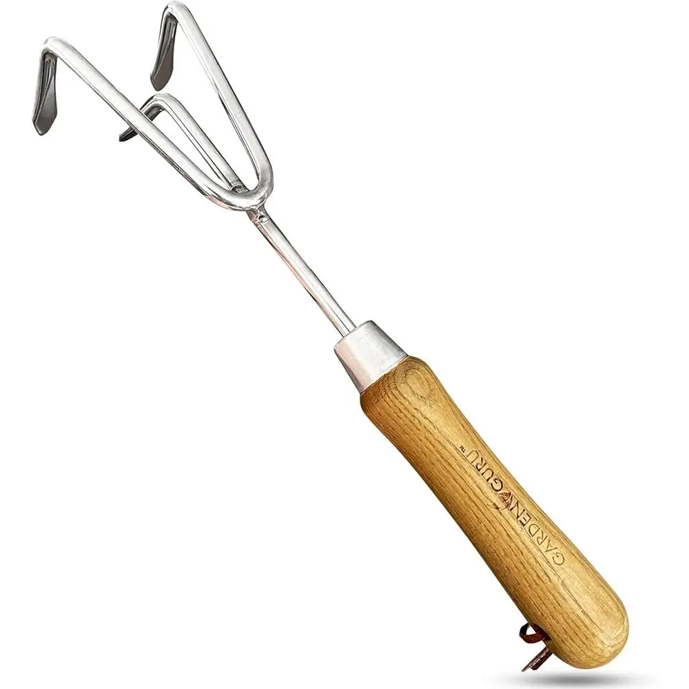 

Eco-Friendly Recycled Stainless Steel Garden Cultivator Rake Tiller - Rust-Resistant with SC Certified Ergonomic Handle, Ideal f
