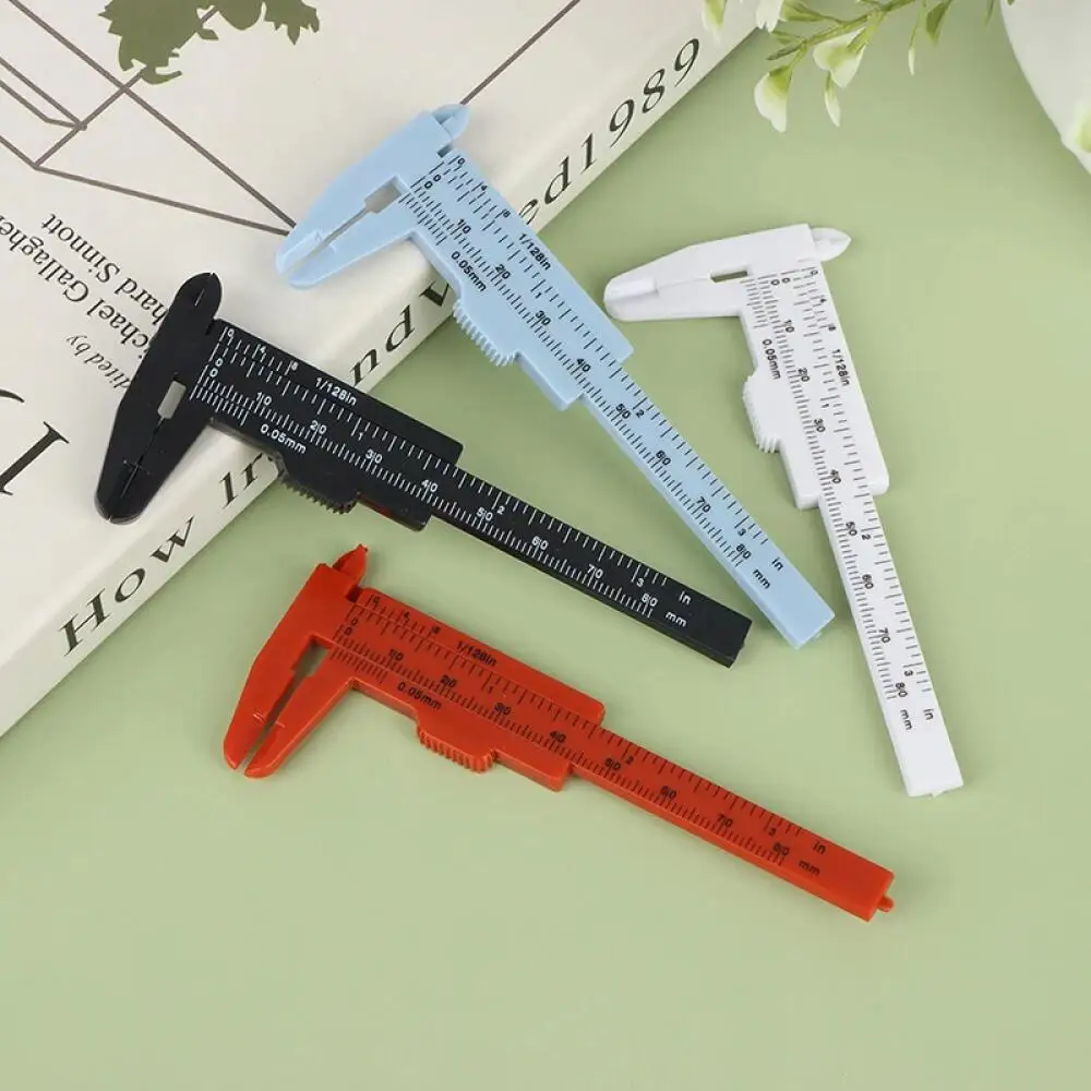 Portable Mini Plastic Sliding Vernier Caliper 0-80mm Double Scale Gauge Student Ruler Measure Tool Small Objects Creative Gifts