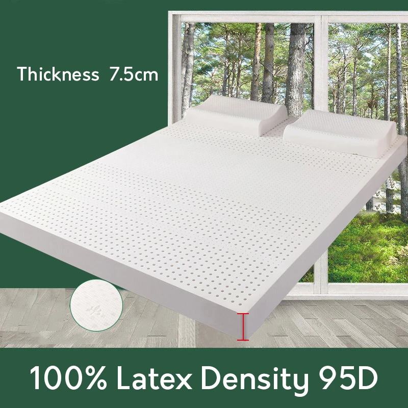 100% Natuurlijk Latex Matras Thailand 10Cm Natuurlijke Latex Matten Rubber Zacht Kussen Tweepersoons Huishoudelijke 1.2/1.5/1.8M Thuismatras