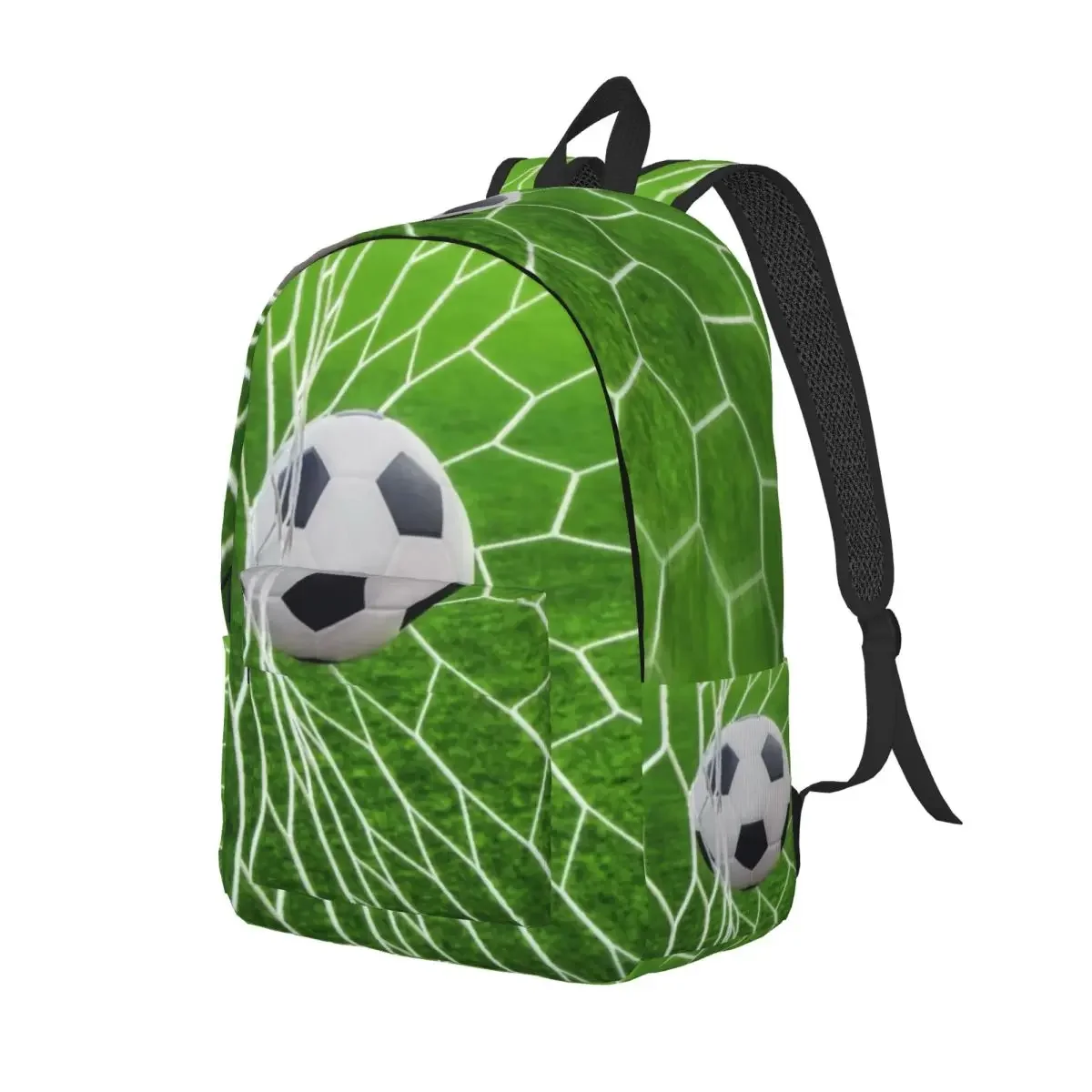 Soccer Goal Travel Canvas Backpack Women Men School Computer Bookbag Football Sport College Student Daypack Bags