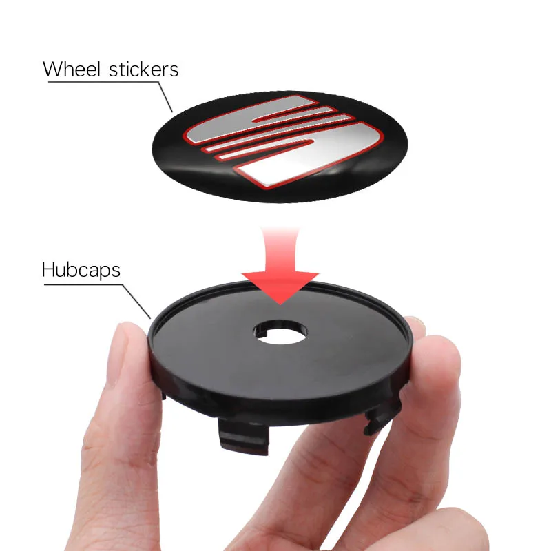 4pcs 60MM Car Emblem Wheel Center Caps Hub Rim Cover Badge For Seat Leon cupra MK1 MK2 6J 6F 1P 5F FR Altea Ibiza 2 Accessories