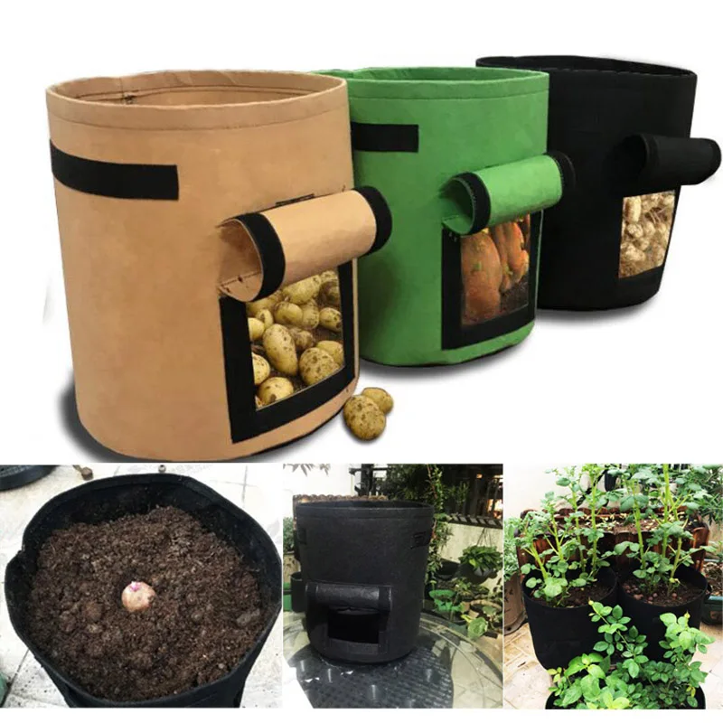 

4 7 10 Gallon Plant Grow Bags Potato Planting Vegetables Fabric Flower Pot for Garden Tool Jardin