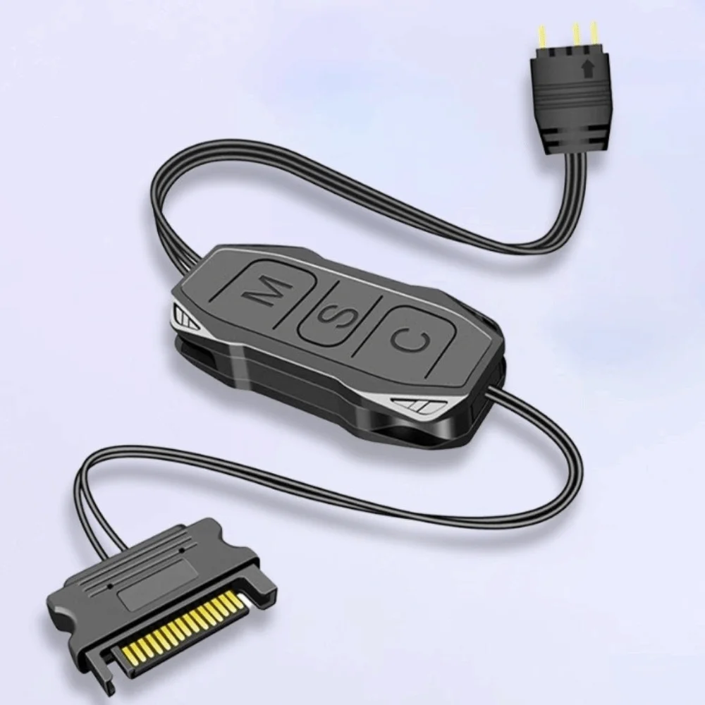 5V 3Pin ARGB Controller 3-Pin Connector SATA Power Lighting Controller Hub Power Supply Adapter Mini Control Hub RGB Hub