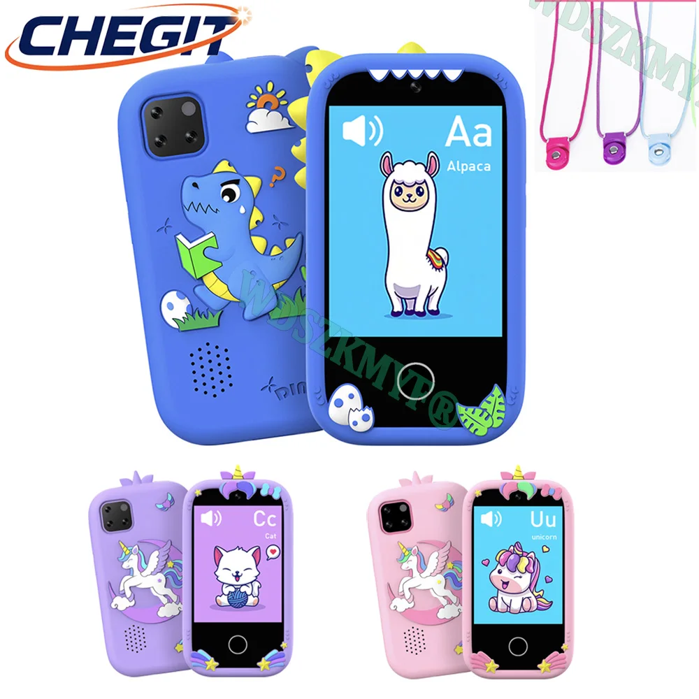 

2026 Kids Smart Phone Dual Camera Toys Touchscreen Unicorn Baby Mobile MP3 Player For Age 3-12 Educational Toys for Girls Boys