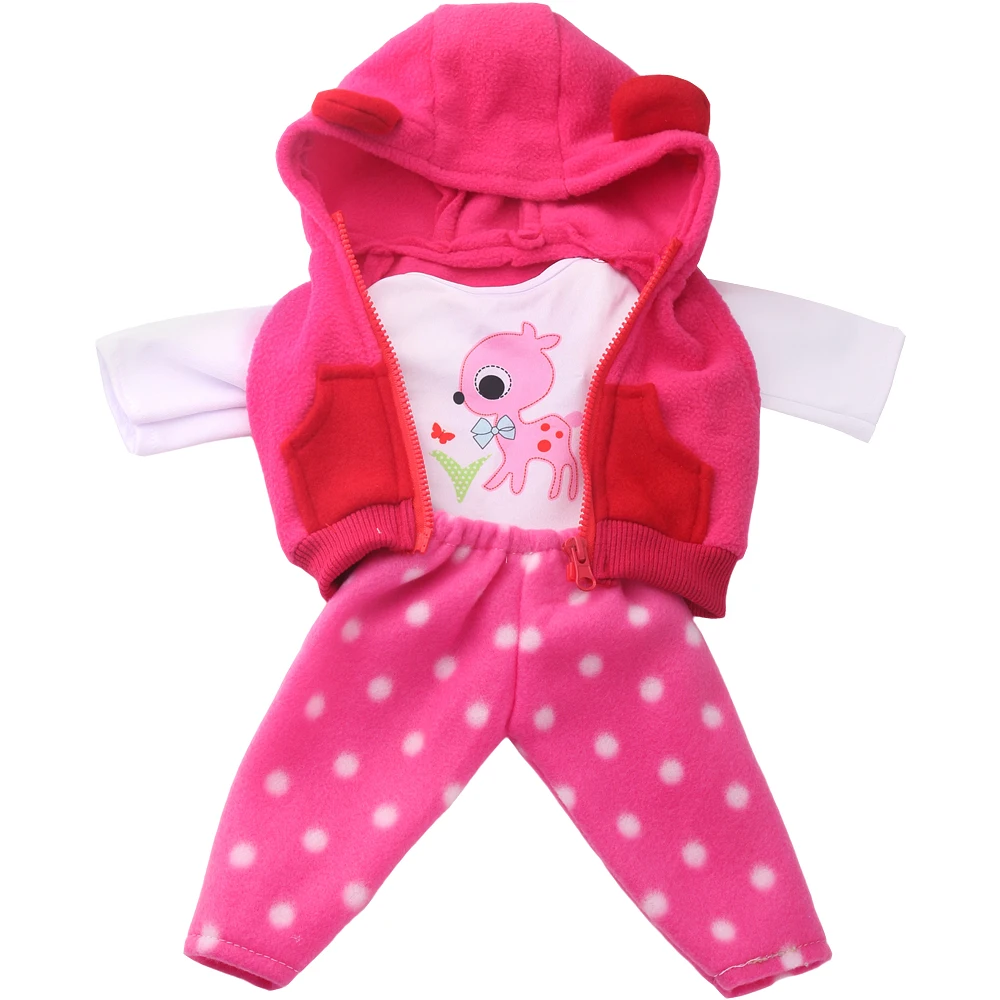Roupas de bonecas reborn, 43 cm, terno casual, boneca americana, 18 espaços, meninas, ursos e geração, bonecas, jumpers, macacão, roupas, calças