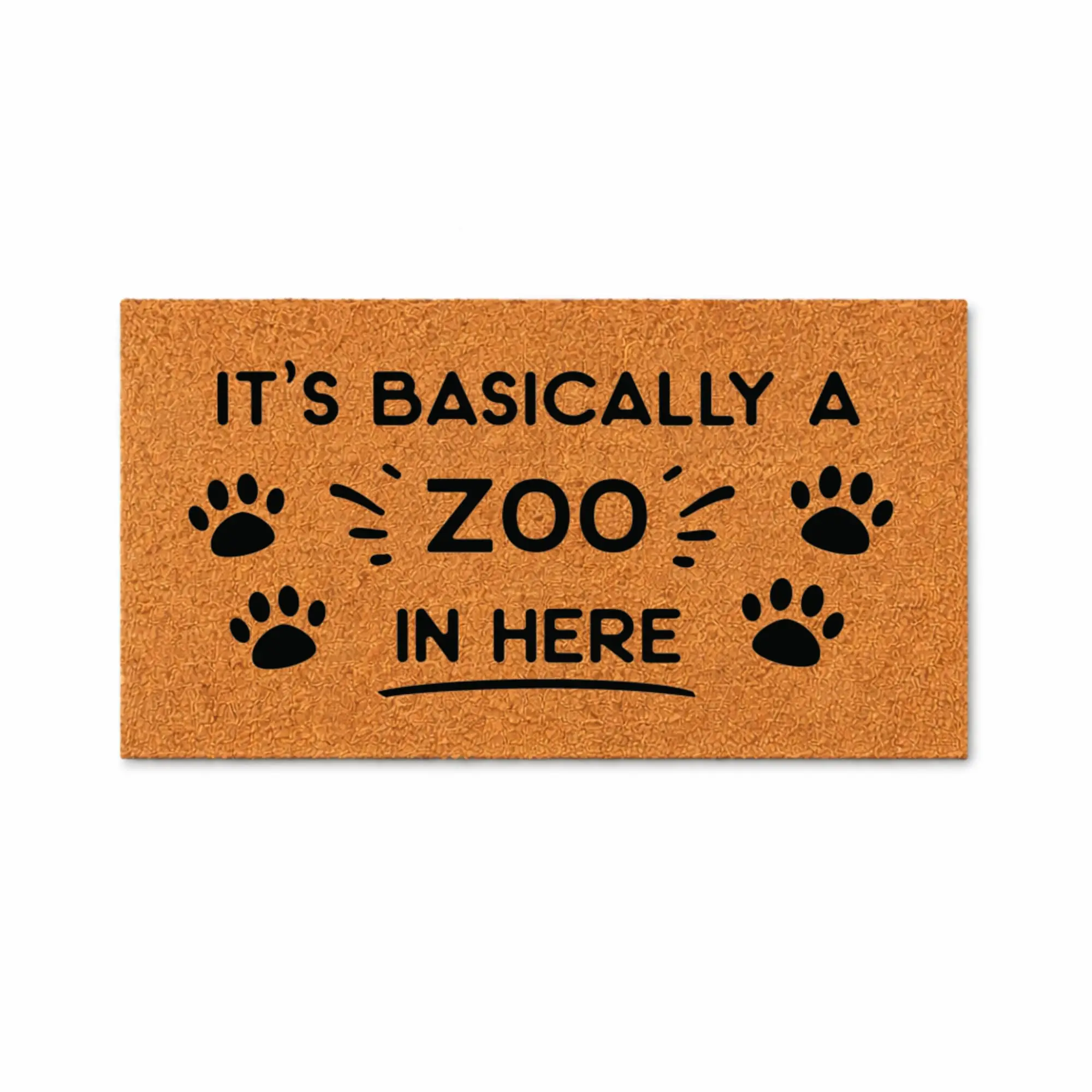 Funny Doormat - It's Basically A Zoo In Here Welcome Door Mat (36x60) 1062 | Housewarming Gift, Animal Lover Decor