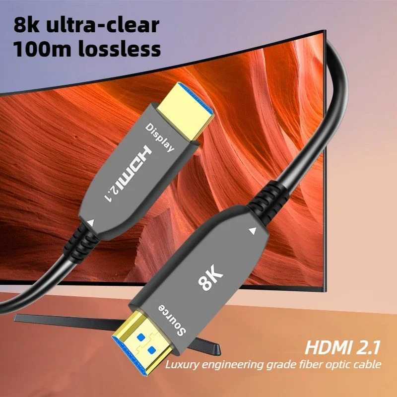 Optical Fiber Cable HDMI 2.1 Cable for PS4 PS5 Xbox To TV Monitor 48Gbps High Speed Fiber Optic 8K@60HZ 4K@120HZ UHD Video Wire