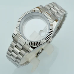 DEBERT 36MM/40MM Watch Case Fit NH34 NH35 NH36 PT5000 ETA2824 2836 Miyota 8215 8205 ST1612 Movement Presidential Bracelet Strap