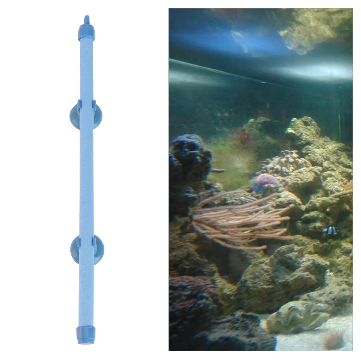 

10-Inch Air Stone Tube Blue Durable for Fish Tank Aquarium Oxygen Increase Fine Bubble Distribution