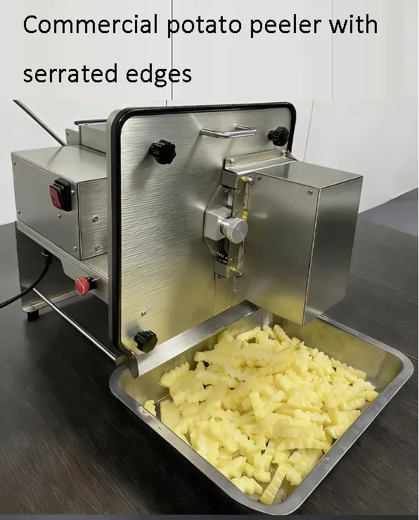 2026-10mm Electric Potatoes French Fries Chips Cutter Slicer Equipment Good Quality Wolf Tooth Potato Cutting Machine