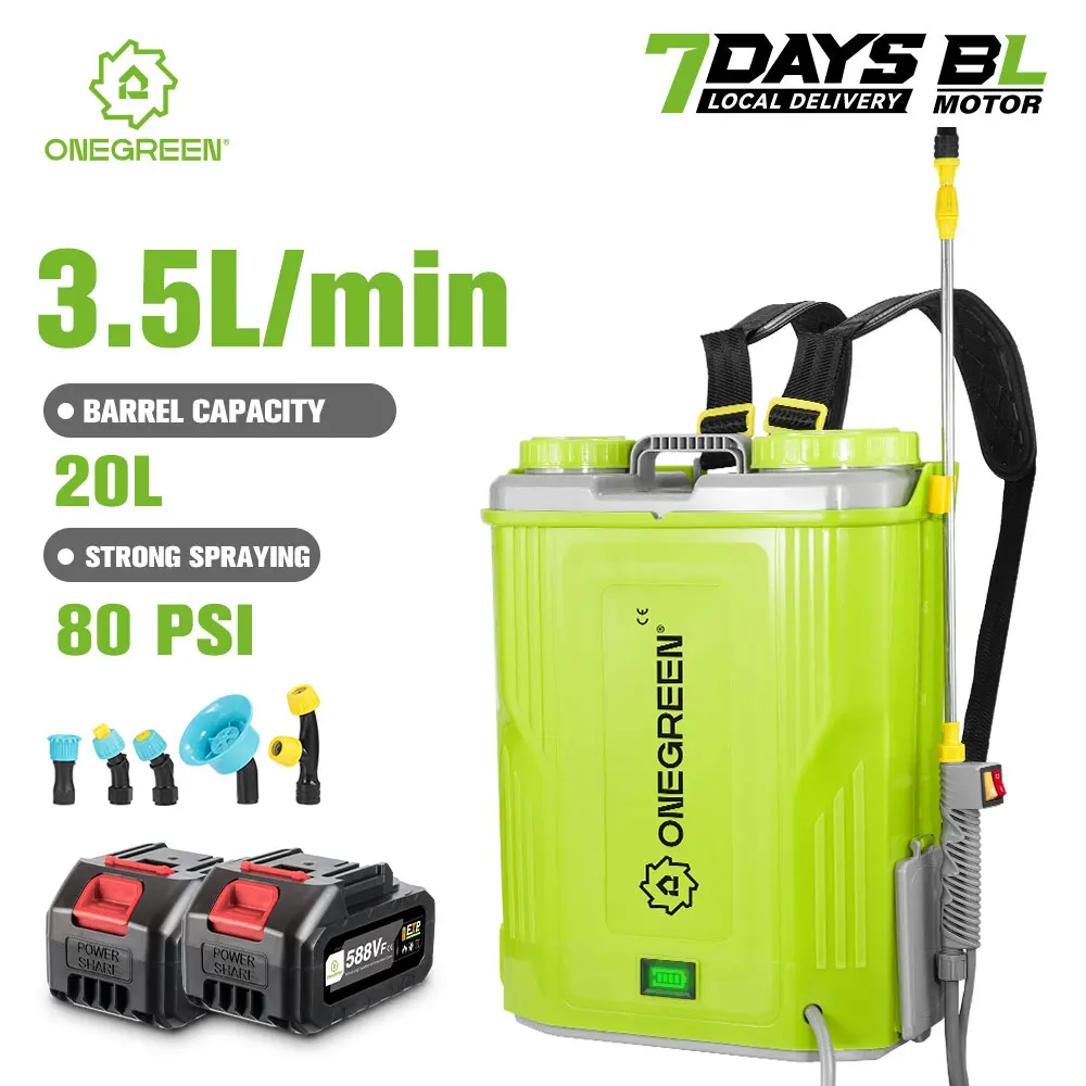 ONEGREEN 20L Hochleistungs-Elektrosprüher für Rasen und Garten, Pestizidsprüher, Pflanzenbewässerungssprüher, Elektrowerkzeug für Makita 18V Akku