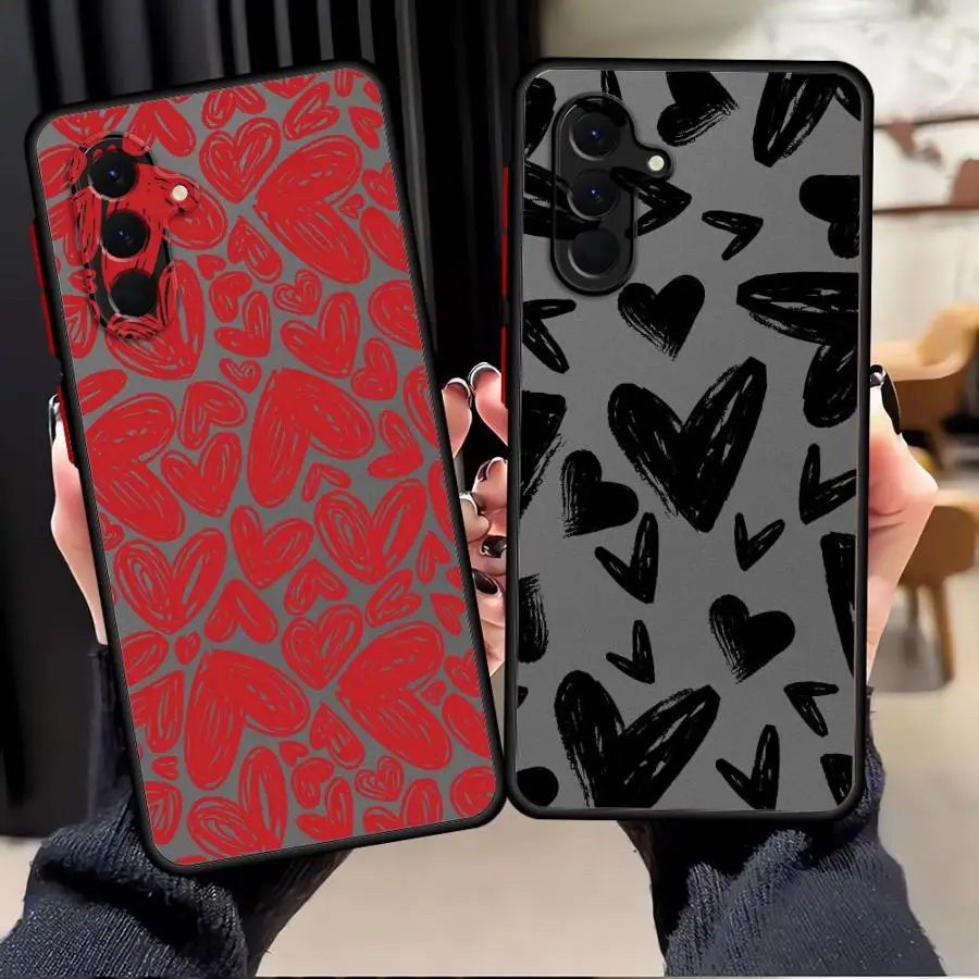الإبداعية الحب القلب لينة غطاء حقيبة لهاتف سامسونج غالاكسي A32 A73 A72 A23 A25 A26 A36 A21 A31 A52 A71 A56 A22