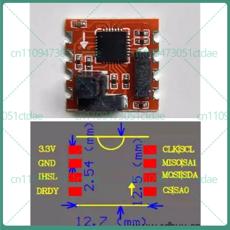 1-2pcs For PNI RM3100 3-Axis Magnetometer Test Module I2C SPI High Precision Geomagnetic Compass Breakout Board