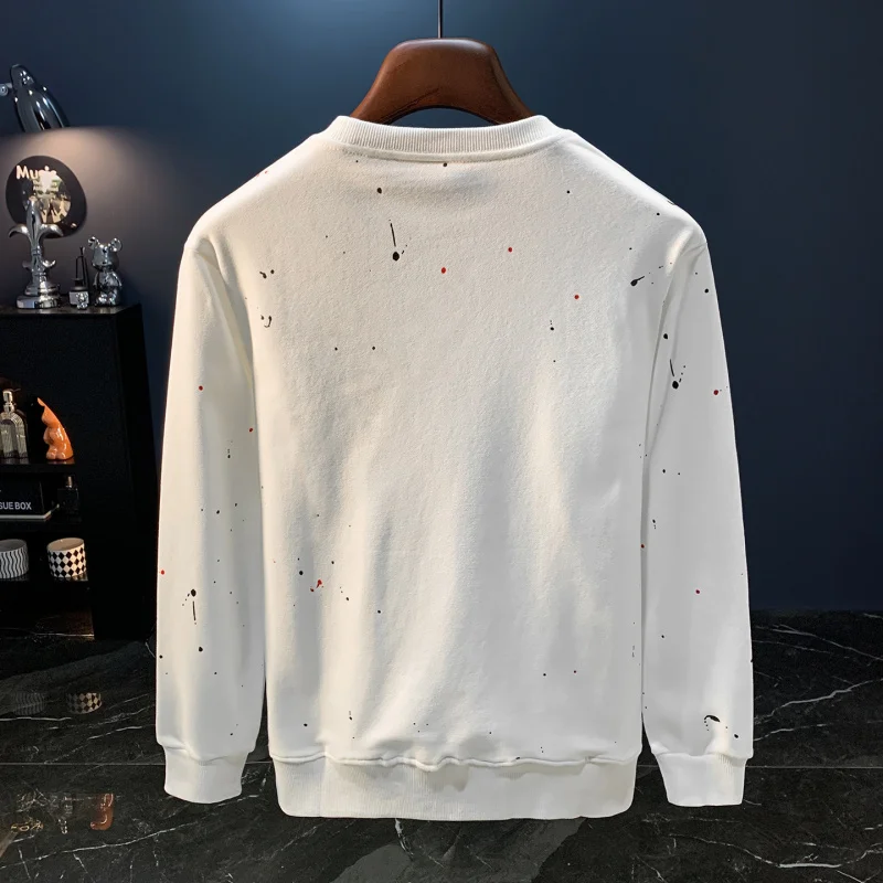 

Мужская толстовка с круглым вырезом, осень 2021, новая повседневная мужская одежда с длинными рукавами и принтом, свободный модный топ