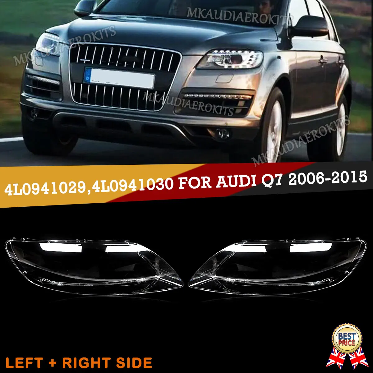 

SAIQINGSP Fit Audi Q7 2006-2015 headlight lens cover Clear Car Accessories Tools