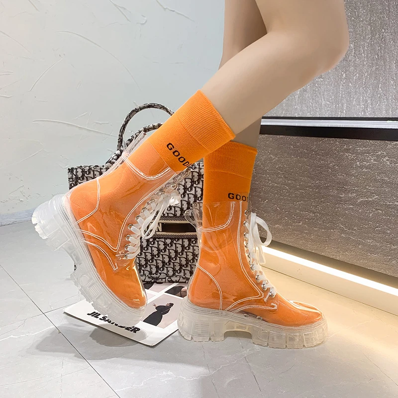 Transparent Booties Woman Fashion Shoes Designer Ankle Boots Female Clear Boots for Women Transparent Footwear Botas De Mujer