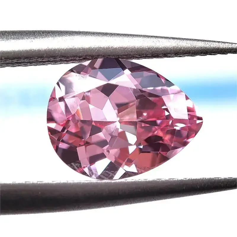 Lab Grown Sapphire Pear Shaped Sunrise Pink Color VVS1 Charms DIY Advanced Jewel Making Materials Selectable AGL Certificate