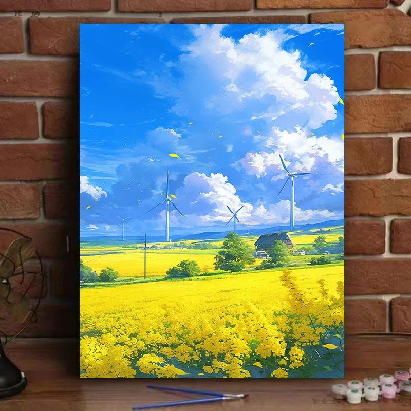 

A6010 Serene Mountain Lake Landscape Oil Painting