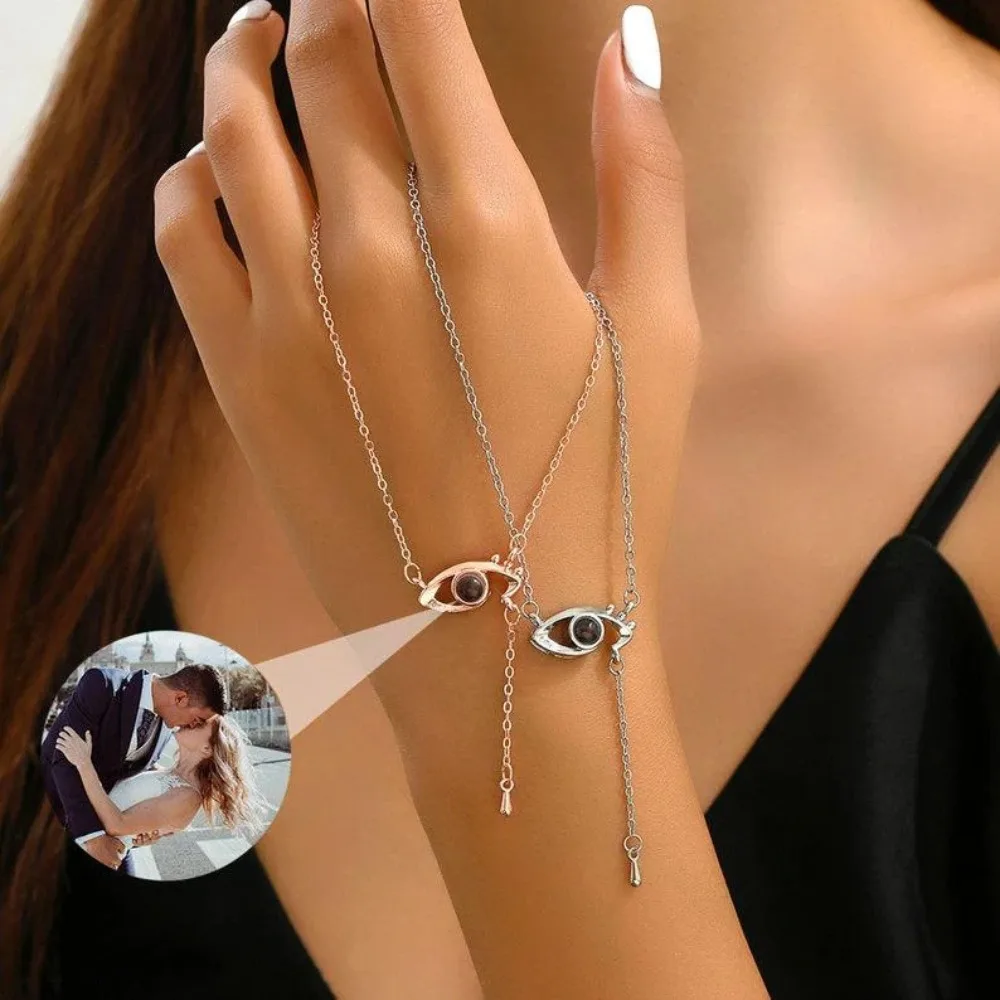 Custom Photo Definition Eye Projection Necklace Personalized Pendant Trendy Light Luxury Fashion Ornament Jewelry Gift Women