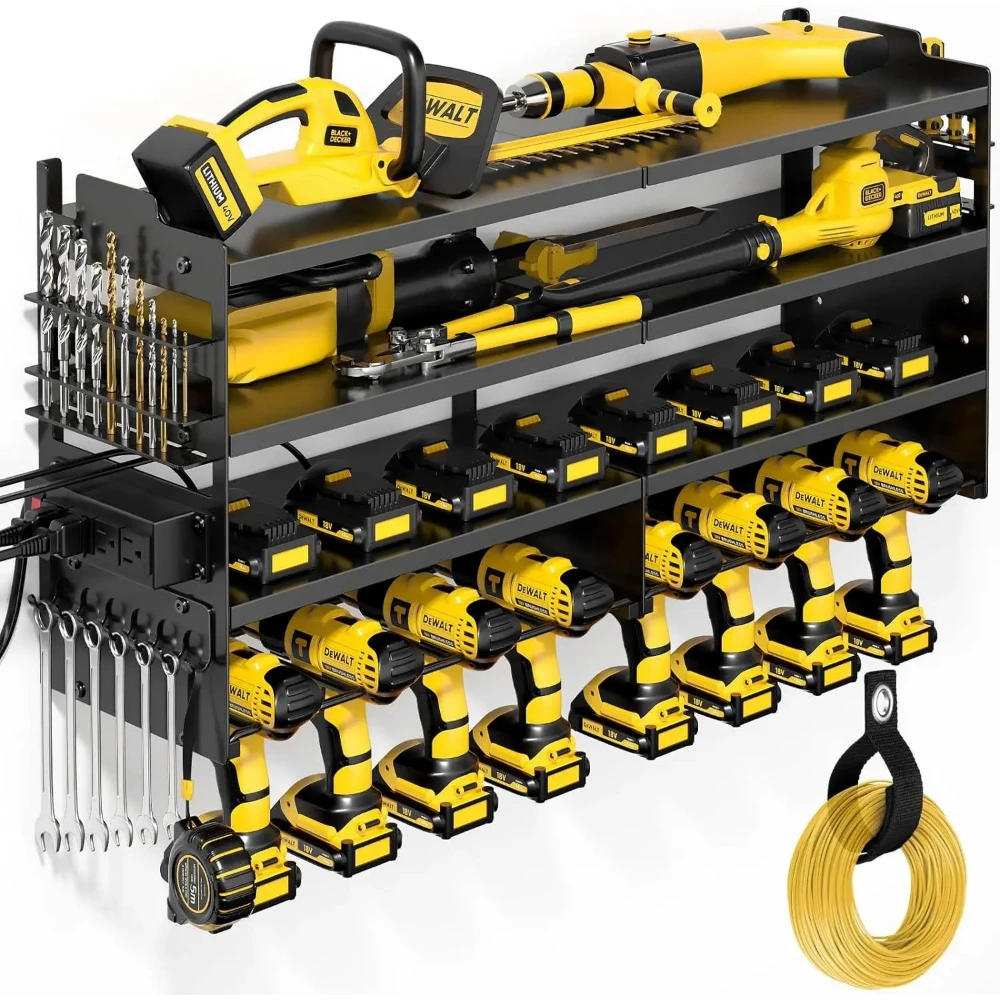 

Органайзер для электроинструментов, держатель для сверл, настенное крепление, держатель для инструментов и стеллаж для хранения, держатель для сверл для сверхмощных инструментов, организация гаража