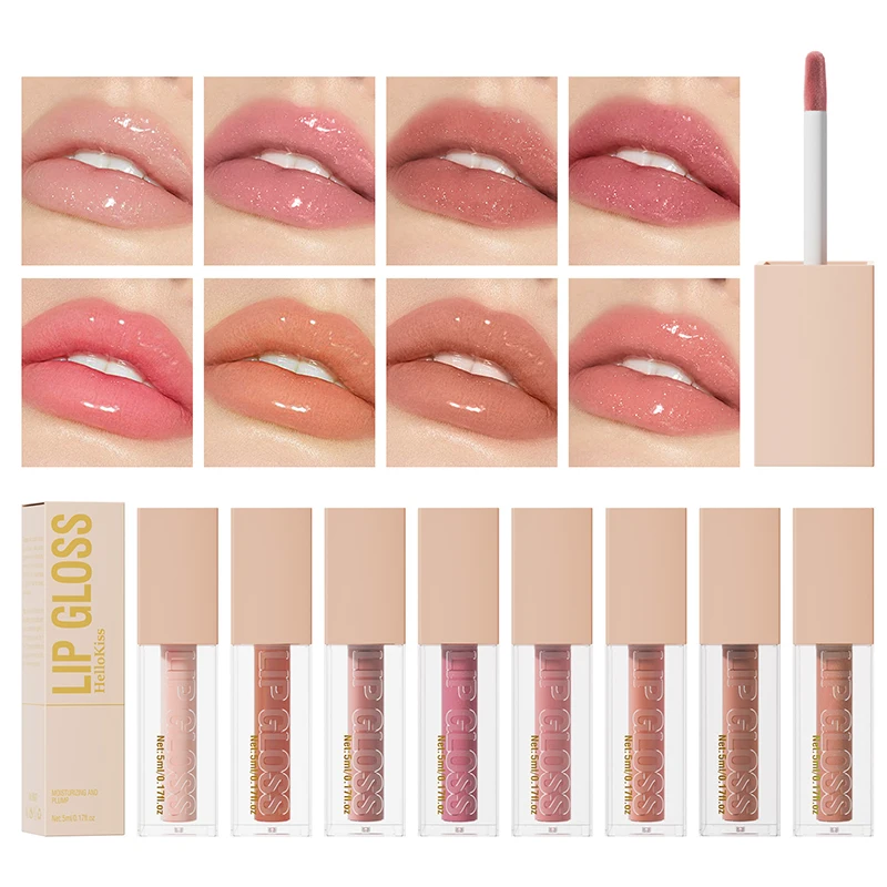 Neuer Spiegel Lip gloss feuchtigkeit spendend einfach Halo Färben wasserdichter Lip gloss für transparente Farb kosmetik