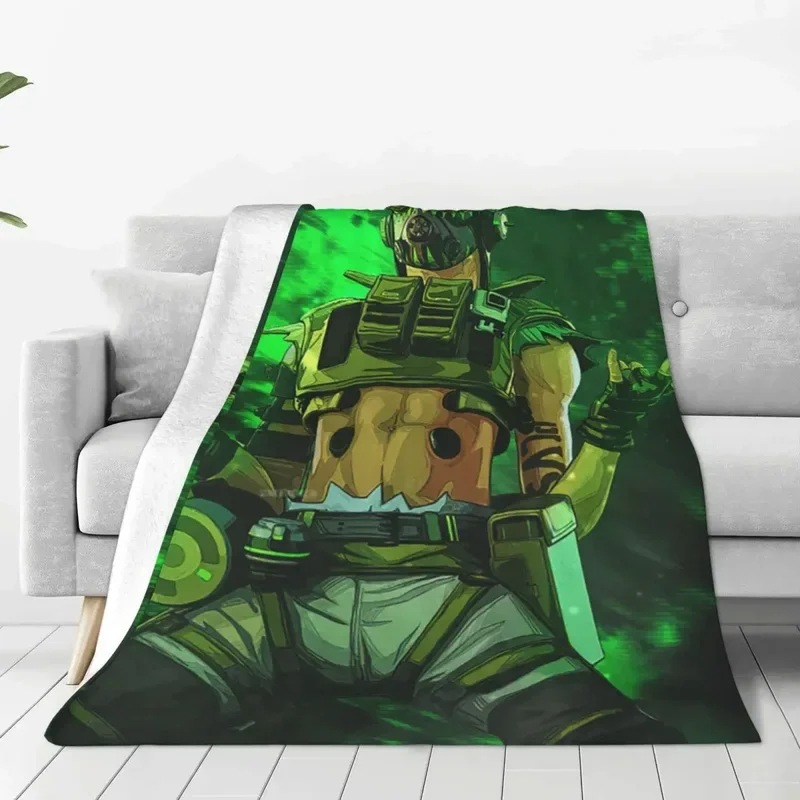 Valkyrie Apex Legends Octane Flannel Throw Blankets Pathfinder Bangalore 80s Game Blanket for Bed Office Super Soft Quilt